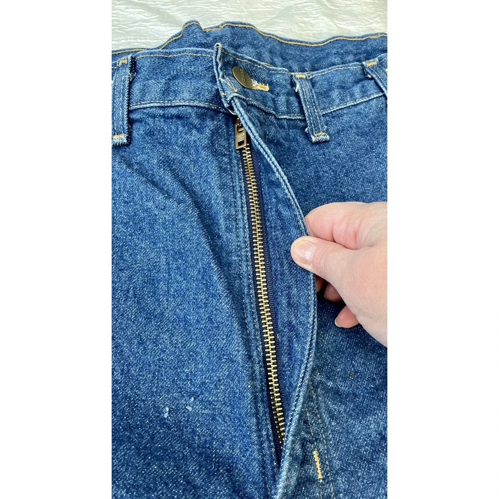 VTG Carhartt Flannel Lined Insulated Denim Jeans B21 DST 46 X 30 USA Components